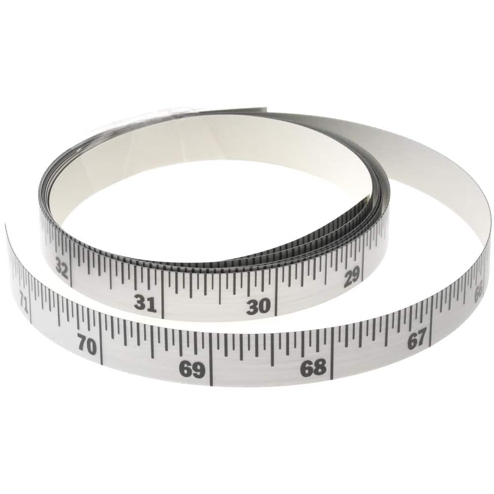 6 Ft. Long x 1/2 Inch Wide, 1/16 Inch Graduation, Silver, Mylar Adhesive Tape Measure