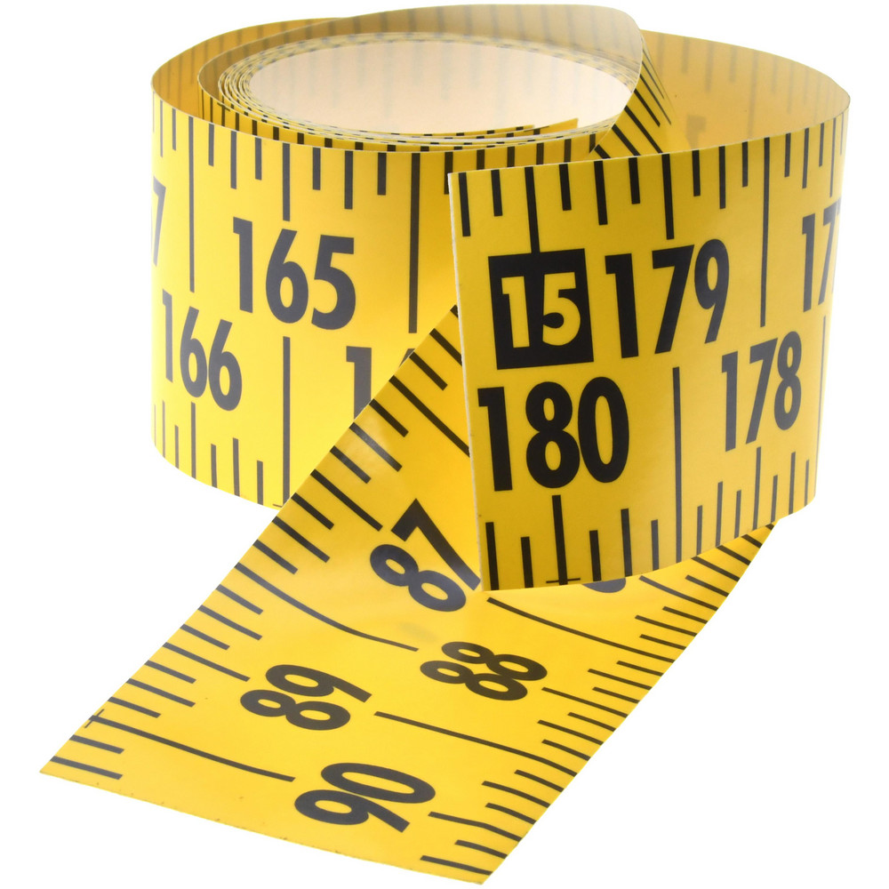 15 Ft. Long x 3 Inch Wide, 1/4 Inch Graduation, Yellow, Mylar Adhesive Tape Measure