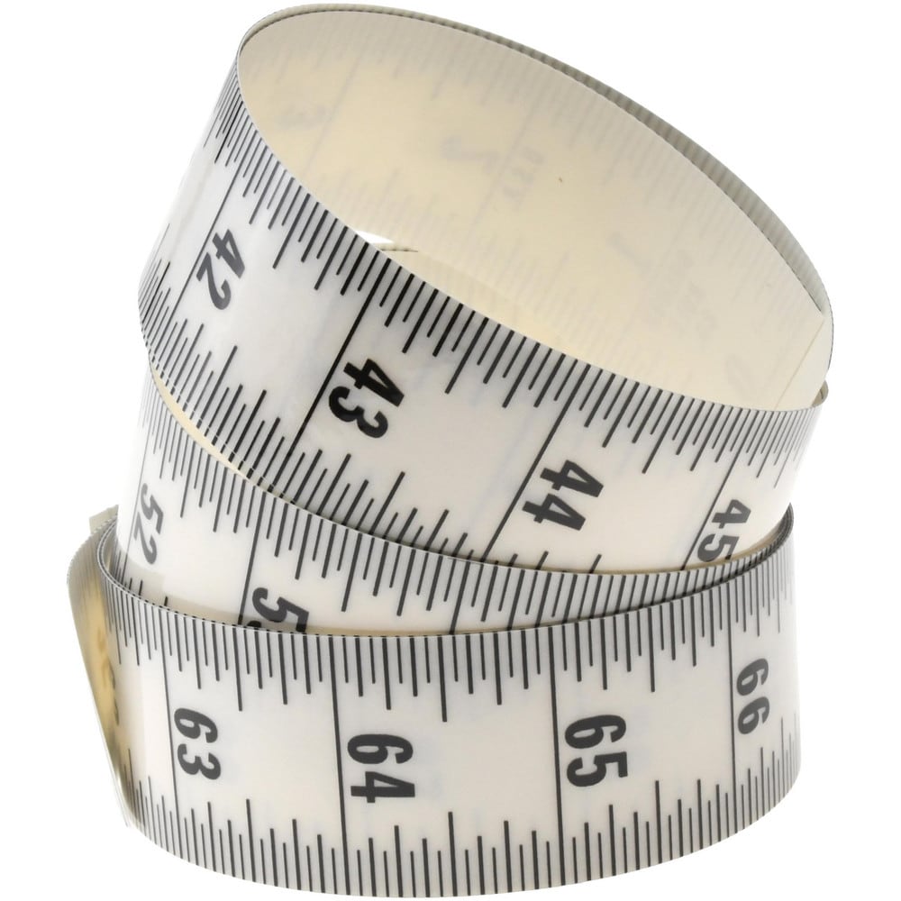 6 Ft. Long x 1-1/4 Inch Wide, 1/16 Inch Graduation, Clear, Mylar Adhesive Tape Measure