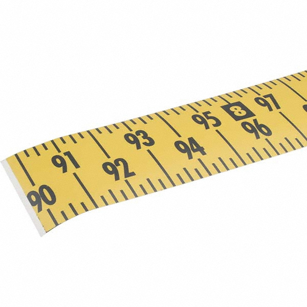 Made in USA 32 Ft. Long x 3 Inch Wide, 1/4 Inch Graduation, Yellow, Mylar Adhesive Tape