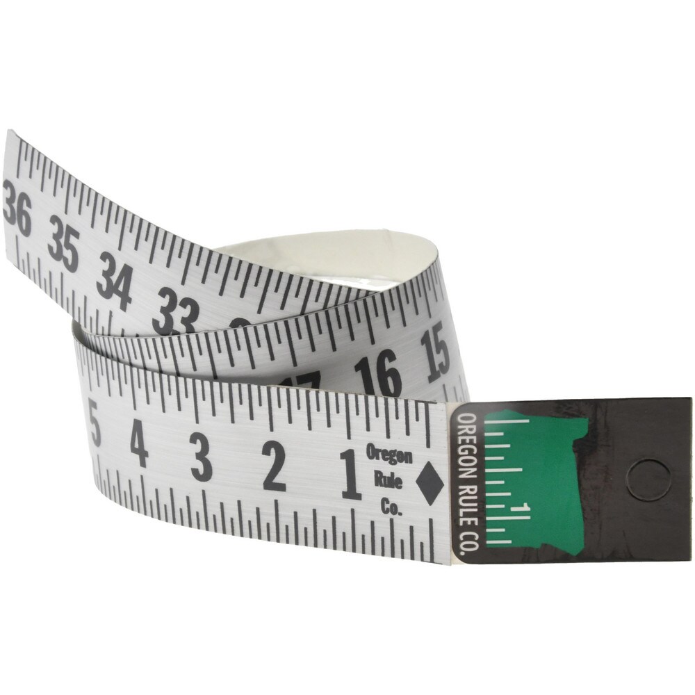1.5 Ft. Long x 1 Inch Wide, 1/8 Inch Graduation, Silver, Mylar Adhesive Tape Measure
