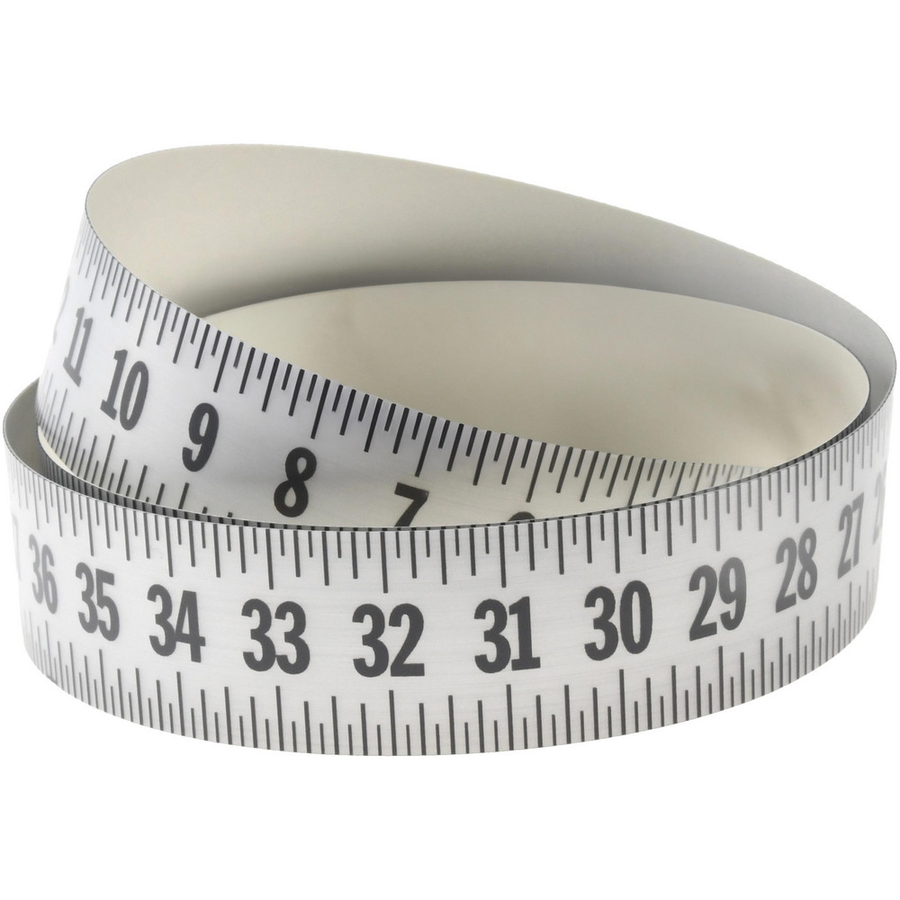 3 Ft. Long x 1 Inch Wide, 1/8 Inch Graduation, Silver, Mylar Adhesive Tape Measure