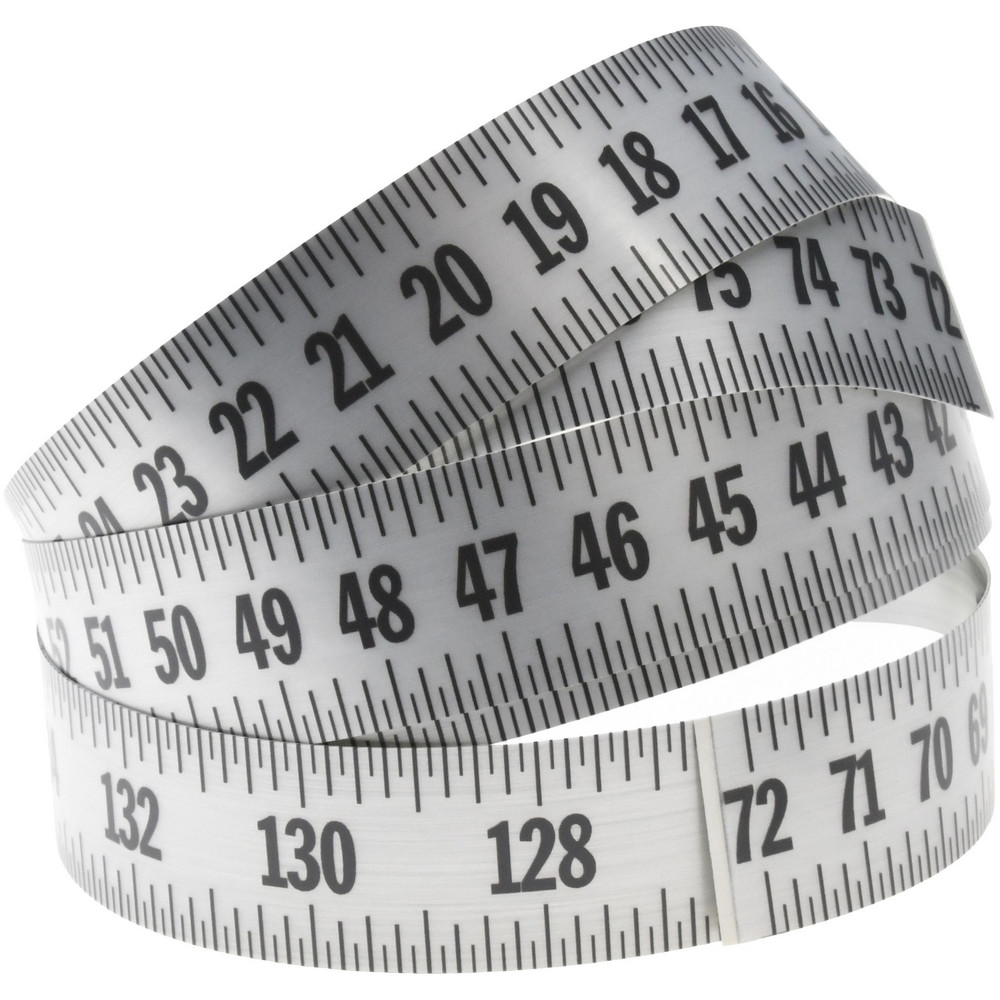 6 Ft. Long x 1 Inch Wide, 1/8 Inch Graduation, Silver, Mylar Adhesive Tape Measure