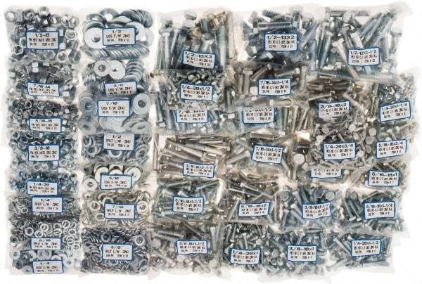 2,875 Piece Steel Hex Head Cap Screw Bolt Assortment