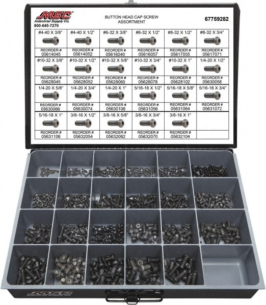 850 Piece Alloy Steel Button Head Cap Screws