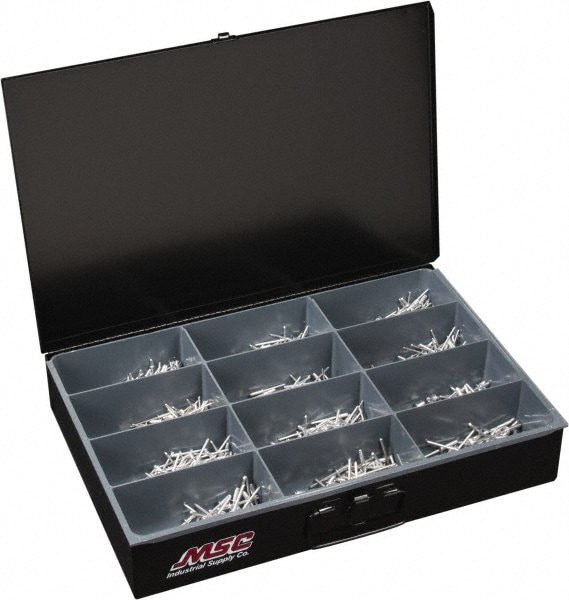 Value Collection 67761486 1,000 Piece, 1/8 to 3/16" Hole Diam, Dome Head, Aluminum Blind Rivet Assortment Image