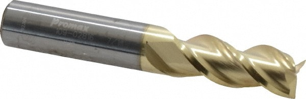 ProMax 109-02816 Square End Mill: 7/16 Dia, 1 LOC, 7/16 Shank Dia, 2-3/4 OAL, 3 Flutes, Solid Carbide Image