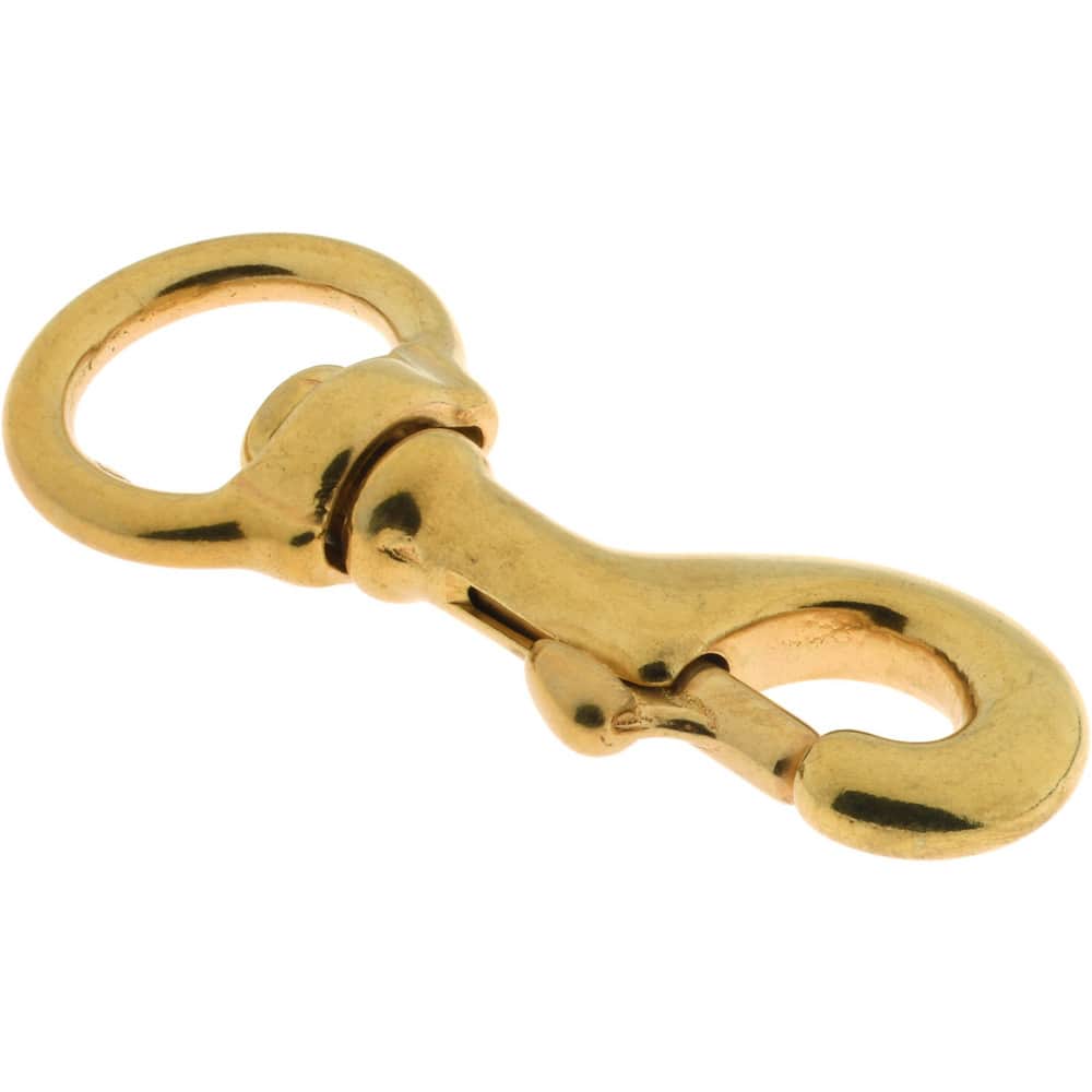 Value Collection Oval Swivel Eye Bolt Snap: 100 lb Load Capacity - Solid Brass