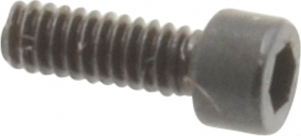 Unbrako 117137 Low Head Socket Cap Screw: #0-80, 3/16" Length Under Head, Socket Cap Head, Hex Socket Drive, Alloy Steel, Black Oxide Finish Image