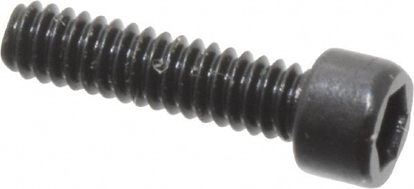 Unbrako 117153 Hex Head Cap Screw: #0-80 x 1/4", Alloy Steel, Black Oxide Finish Image