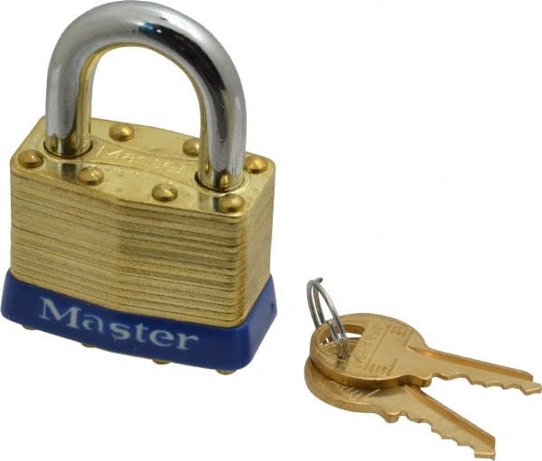 Master Lock 2KA-2151 Padlock: Brass, Keyed Alike, 1-3/4" Wide 