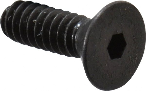 Unbrako Flat Socket Cap Screw 4 40 X 3 8 Long Alloy Steel Black Oxide Finish 67861088