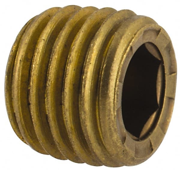 Unbrako 134502 1/16-27, 1/4" OAL, Brass Socket Pressure Plug 