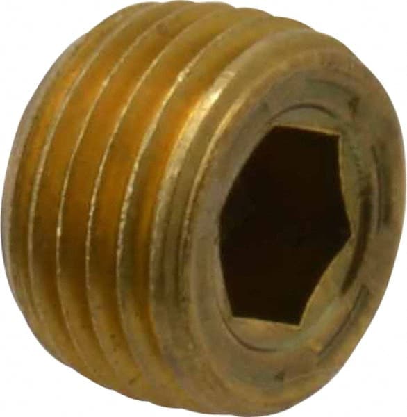 Unbrako 134503 1/8-27, 1/4" OAL, Brass Socket Pressure Plug 