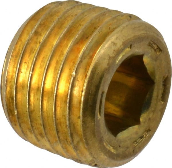 Unbrako 134504 1/4-18, 13/32" OAL, Brass Socket Pressure Plug 