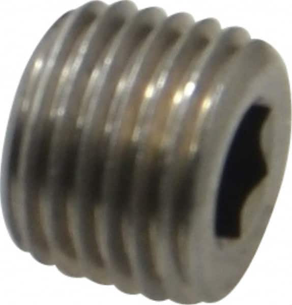 Unbrako 5011523 1/4-18, 7/16" OAL, Stainless Steel Socket Pressure Plug 