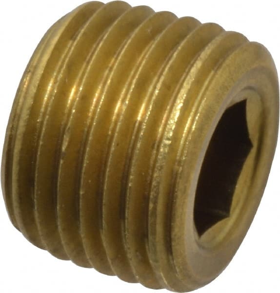 Unbrako 824967 1/8-27, 5/16" OAL, Brass Socket Pressure Plug 