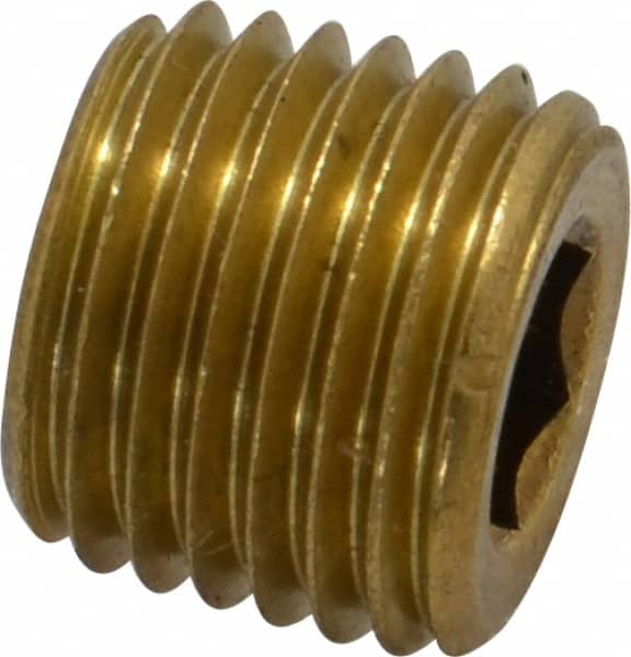 Unbrako 824968 1/4-18, 7/16" OAL, Brass Socket Pressure Plug 