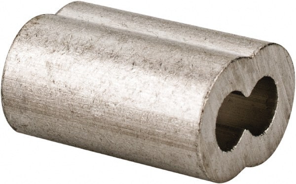 Value Collection - Wire Rope Round Stop Compression Sleeve: 3/16″ Rope Dia,  Aluminum - 67897561 - MSC Industrial Supply