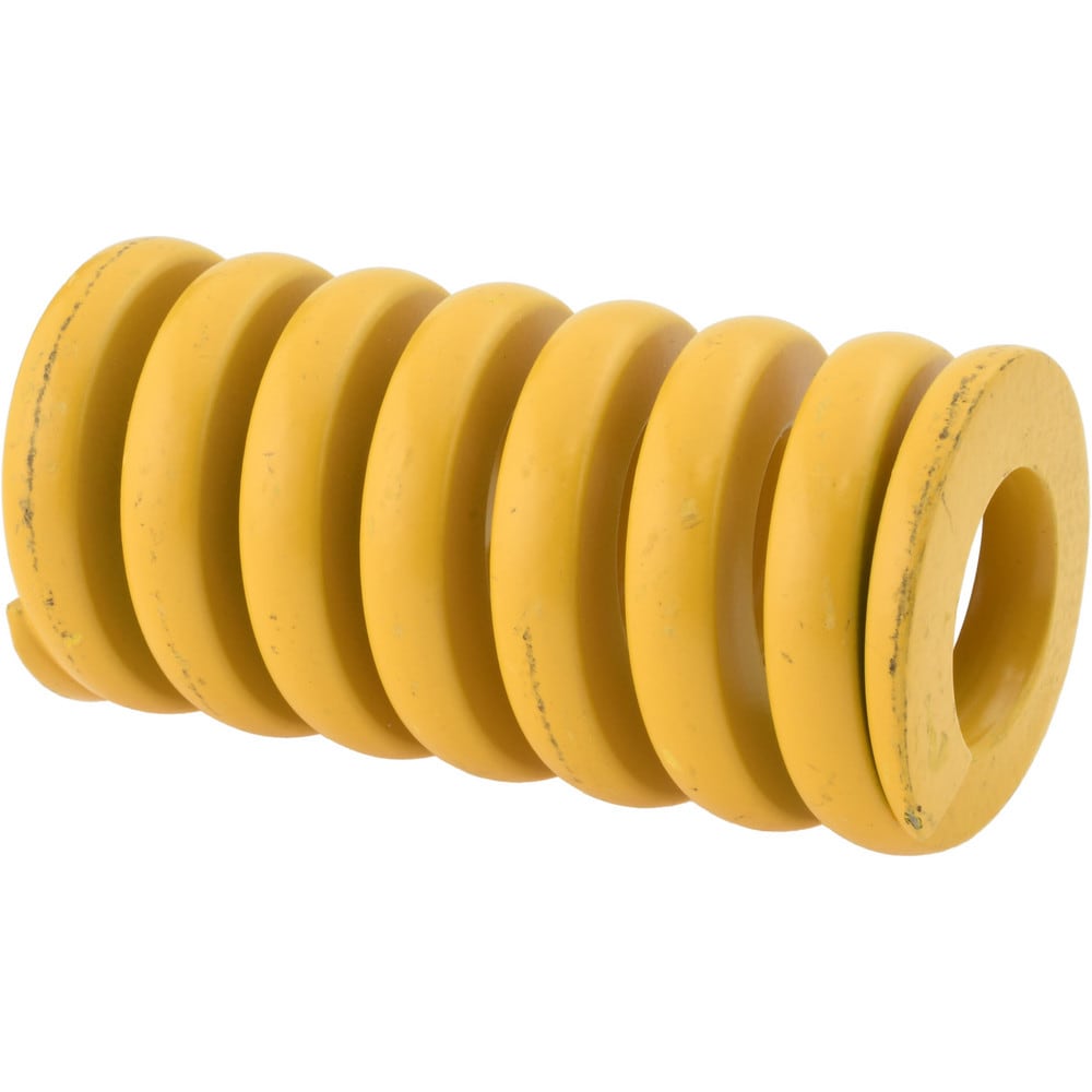 Die Spring: 16.00 mm Hole Dia, 8.00 mm Rod Dia, 12" Free Length, Yellow