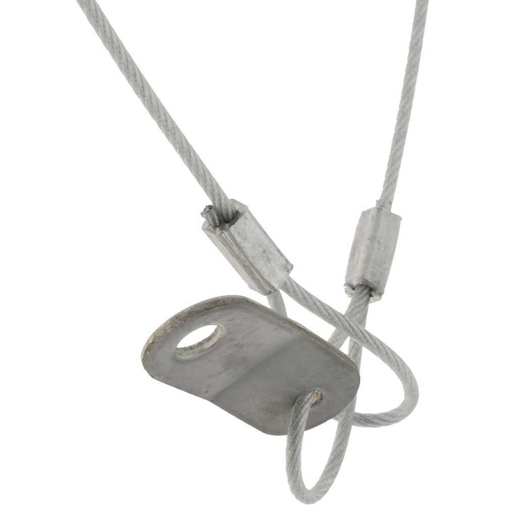 Made in USA 18" Long, Steel Cable Loop & Tab with Hole End, Quick Release Pin Lanyard MSC