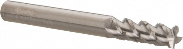 12185421 Roughing & Finishing End Mill: 1/4" Dia, 4 Flutes, Square End, Chipbreaker, Solid Carbide  