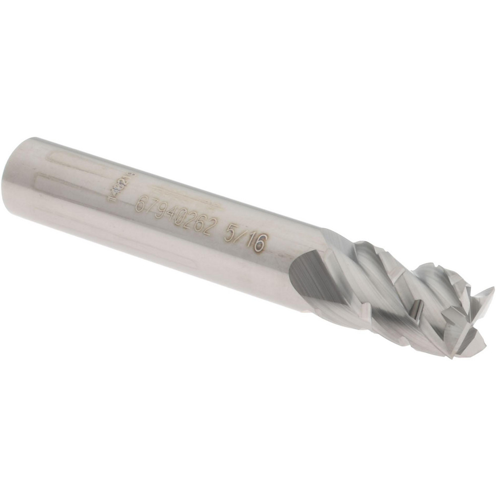 12185425 Roughing & Finishing End Mill: 5/16" Dia, 4 Flutes, Square End, Chipbreaker, Solid Carbide  