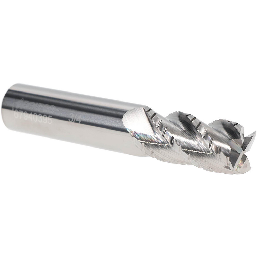 Roughing & Finishing End Mill 3/4" Dia, 4 Flutes, Square End, Chipbreaker, Solid Carbide 11/