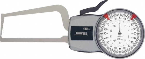 0.4" Max, 0.0002" Graduation, 0.0008" Accuracy, Outside Dial Caliper Gage