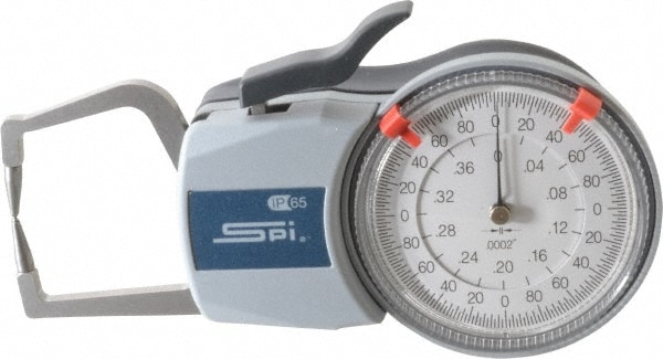 0.4" Max, 0.0002" Graduation, 0.0008" Accuracy, Outside Dial Caliper Gage