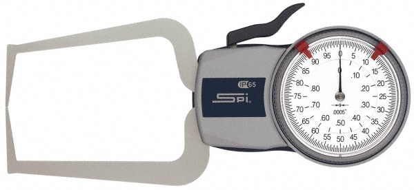 0.8" Max, 0.0005" Graduation, 0.0015" Accuracy, Outside Dial Caliper Gage