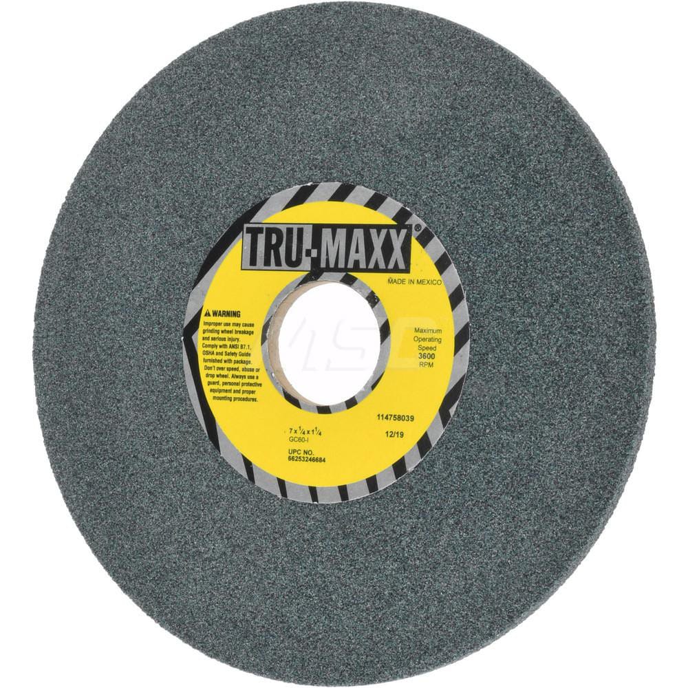 Tru-Maxx 66253246684 Surface Grinding Wheel: 7" Dia, 1/4" Thick, 1-1/4" Hole, 60 Grit, I Hardness Image