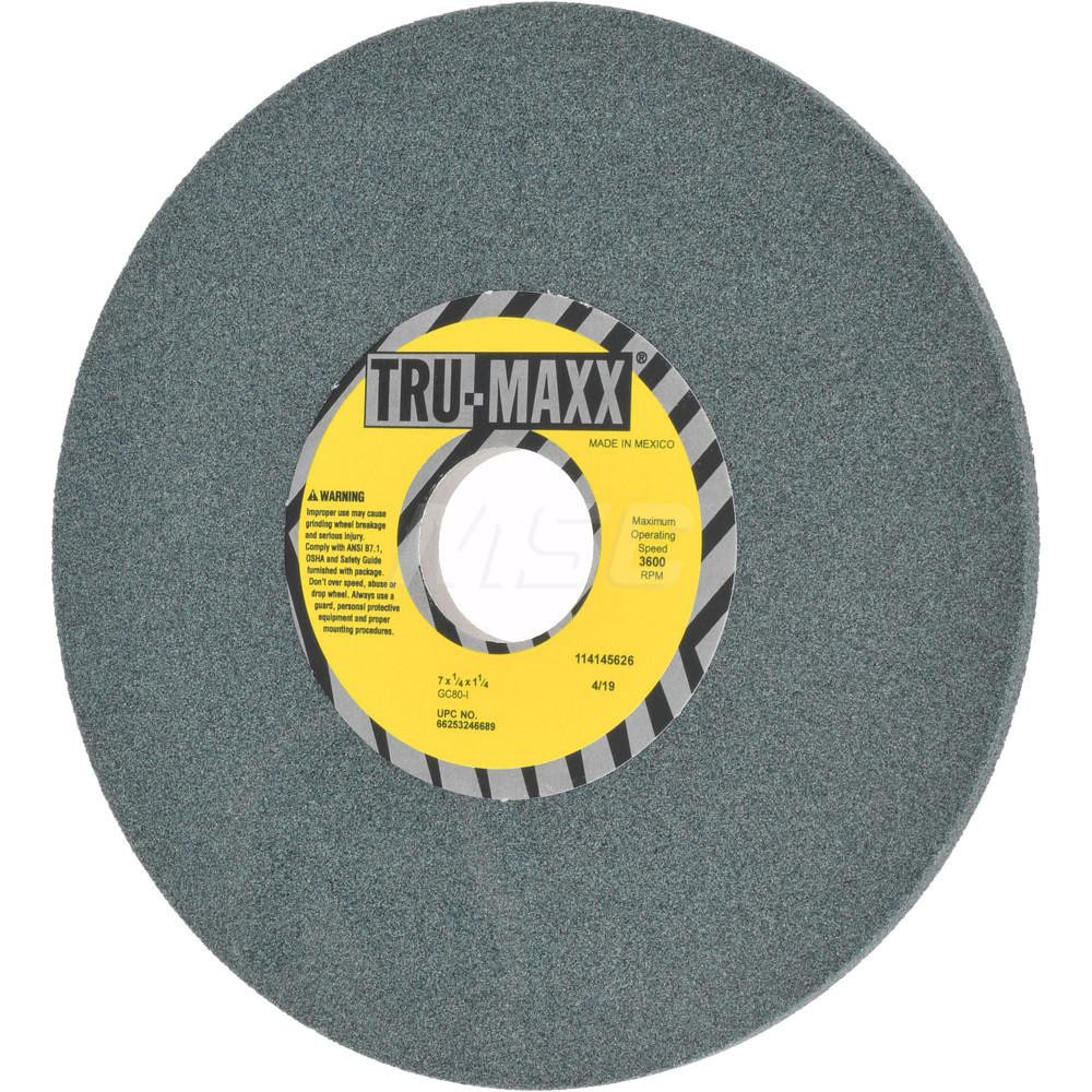 Tru-Maxx 66253246689 Surface Grinding Wheel: 7" Dia, 1/4" Thick, 1-1/4" Hole, 80 Grit, I Hardness Image