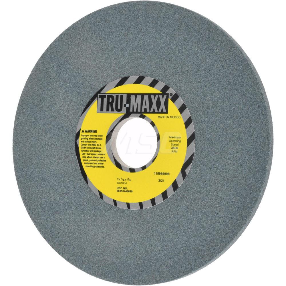 Tru-Maxx 66253246690 Surface Grinding Wheel: 7" Dia, 1/4" Thick, 1-1/4" Hole, 100 Grit, I Hardness Image