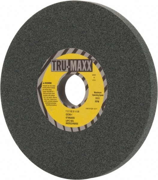 Tru-Maxx 66253246693 Surface Grinding Wheel: 7" Dia, 1/2" Thick, 1-1/4" Hole, 80 Grit, I Hardness Image