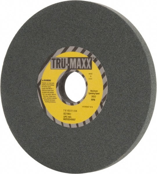 Tru-Maxx 66253246697 Surface Grinding Wheel: 7" Dia, 1/2" Thick, 1-1/4" Hole, 100 Grit, I Hardness Image