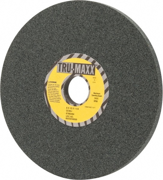 Tru-Maxx 66253246699 Surface Grinding Wheel: 8" Dia, 1/2" Thick, 1-1/4" Hole, 80 Grit, I Hardness Image