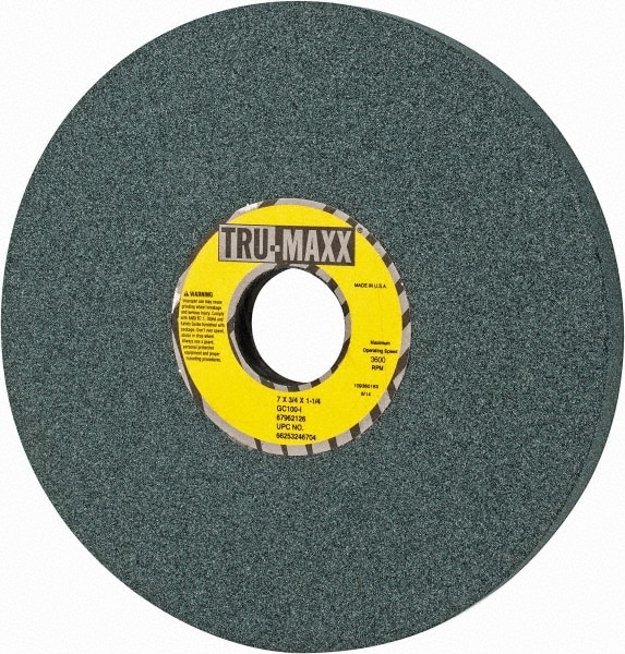 Tru-Maxx 66253246704 Surface Grinding Wheel: 7" Dia, 3/4" Thick, 1-1/4" Hole, 100 Grit, I Hardness Image