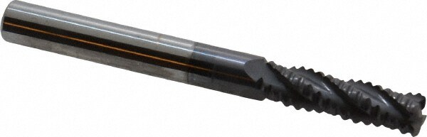 Corner Radius End Mill: 1/4" Dia, 3/4" LOC, 0.04 to 0.05" Radius, 4 Flutes, Solid Carbide