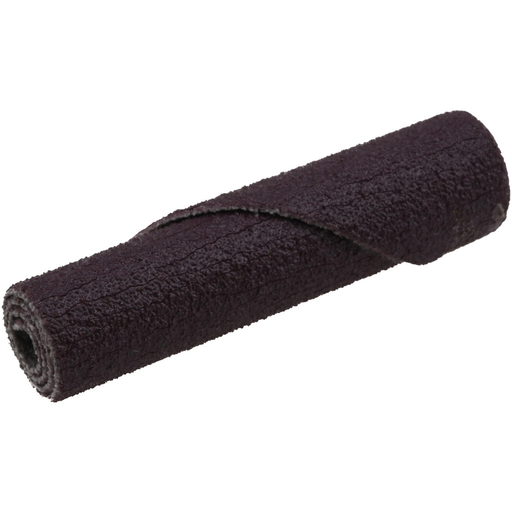 Standard Abrasives Straight Cartridge Roll: 3/8" Max Dia, 1-1/2" OAL, 120 Grit, Aluminum Oxide - 1/8" Pilot Hole, Fine Grade | 100-Pack