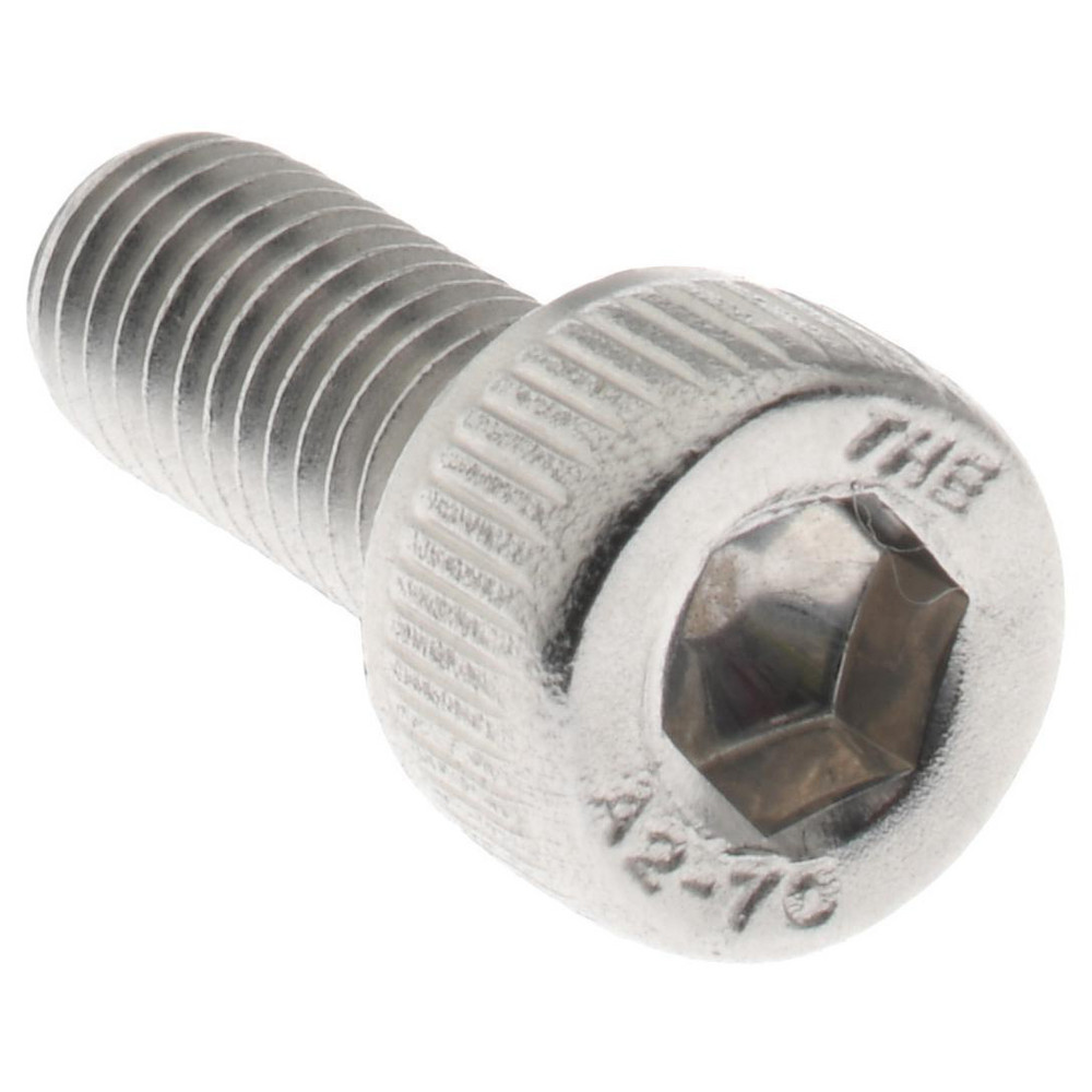 Hex Socket Cap Screw: M5x0.8, 12.00 mm Length Under Head, 18-8 & Austenitic Grade A2 Stainless Steel - Fully Threaded, DIN 912