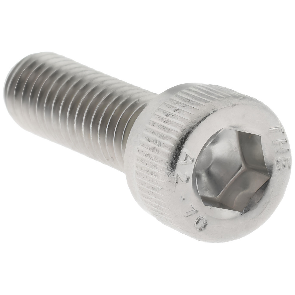 Hex Socket Cap Screw: M6x1, 20.00 mm Length Under Head, 18-8 & Austenitic Grade A2 Stainless Steel - Fully Threaded, DIN 912