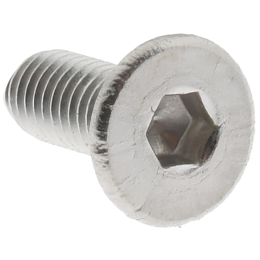 Flat Socket Cap Screw: M3x0.5, 8.00 mm OAL, 18-8 Stainless Steel - Fully Threaded, 90 degree Flat, 2.00 mm Drive, DIN 7991
