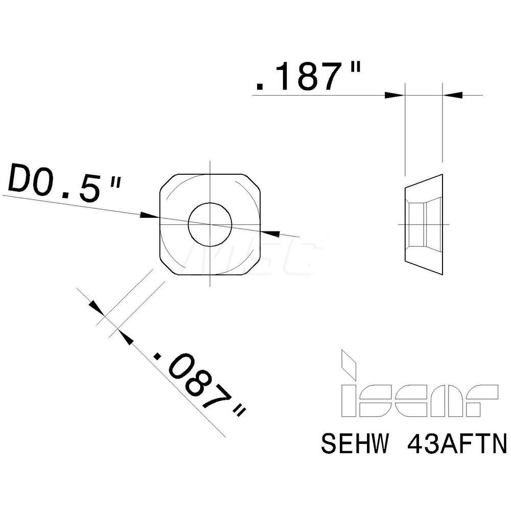 Iscar Milling Insert SEHW 1204AFTN IC328, Solid Carbide MSC Direct