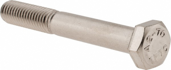 Value Collection 1MAHC0080060CP Hex Head Cap Screw: M8 x 1.25 x 60 mm, Grade 18-8 & Austenitic Grade A2 Stainless Steel Image