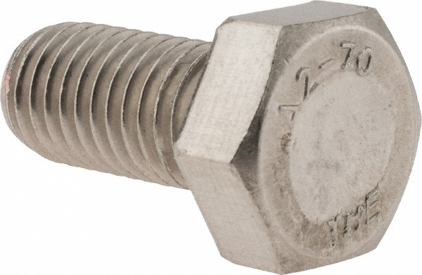 Value Collection 3MAHC0120025CP Hex Head Cap Screw: M12 x 1.75 x 25 mm, Grade 18-8 & Austenitic Grade A2 Stainless Steel Image