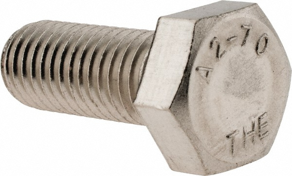 Value Collection 3MAHC0120030CP Hex Head Cap Screw: M12 x 1.75 x 30 mm, Grade 18-8 & Austenitic Grade A2 Stainless Steel Image