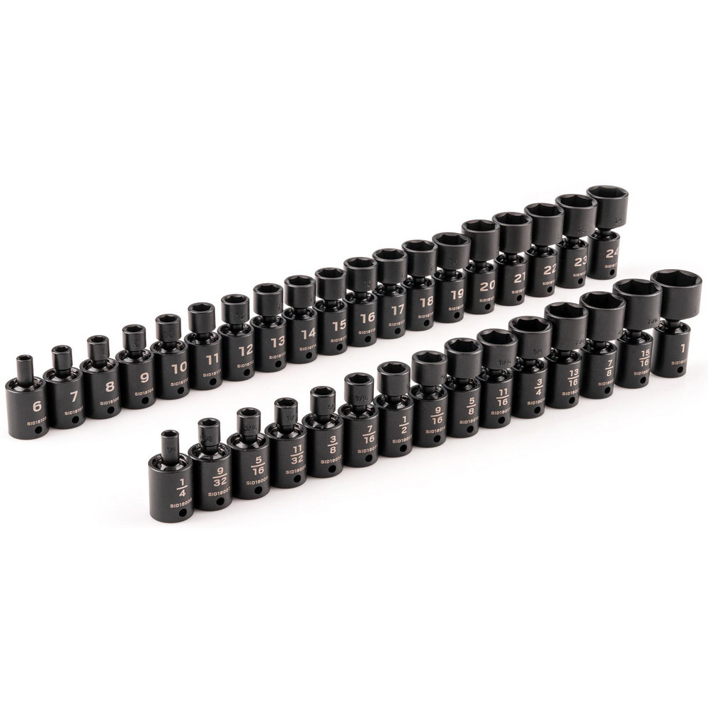 Tekton - Socket Set: Universal Joint, 34 Pc, 3/8