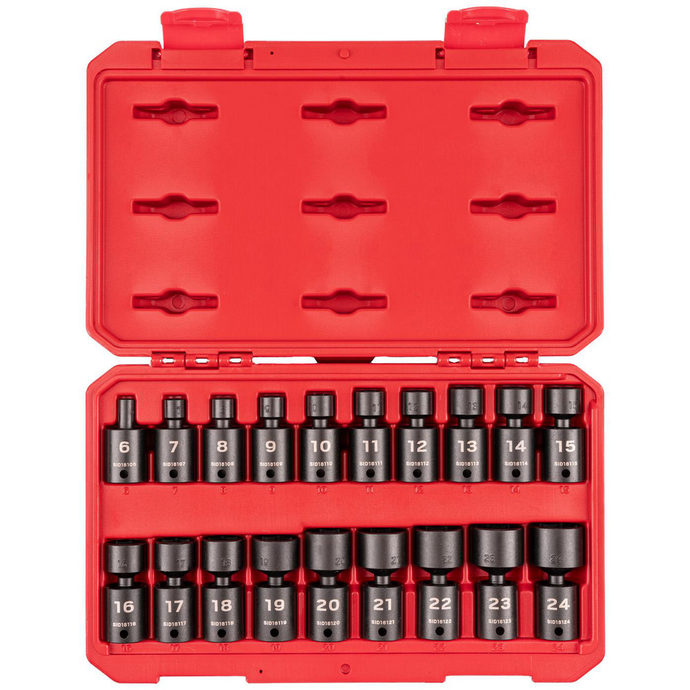 Tekton - Socket Set: Universal Joint, 24 Pc, 3/8