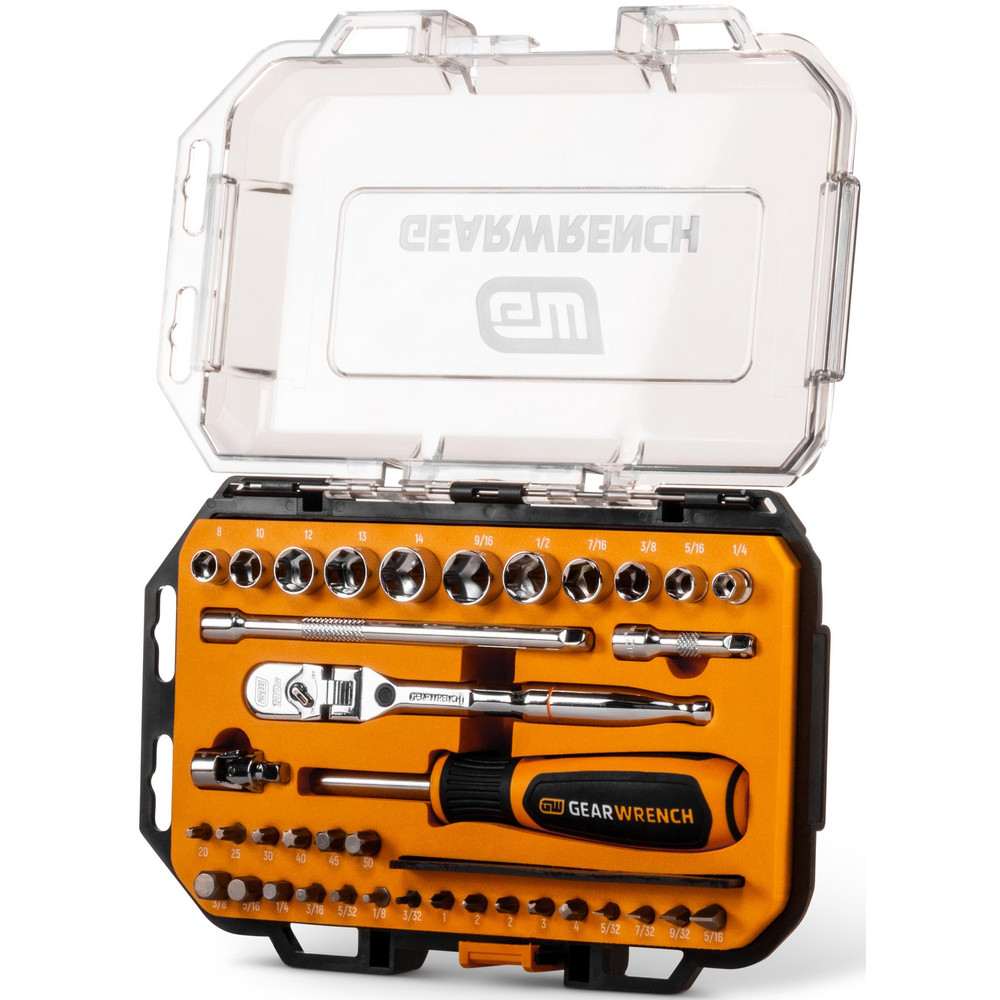 MicroDriver 120XP Locking Flex Head Ratchet & Stubby Socket Set: 39 Pc - Plastic Case